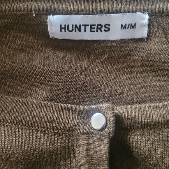 Hunters Olive Green Button Up Sweater M - Picture 6 of 6